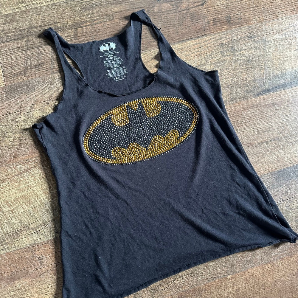 Women's DC Comics Black Gold Batman Tank Top M